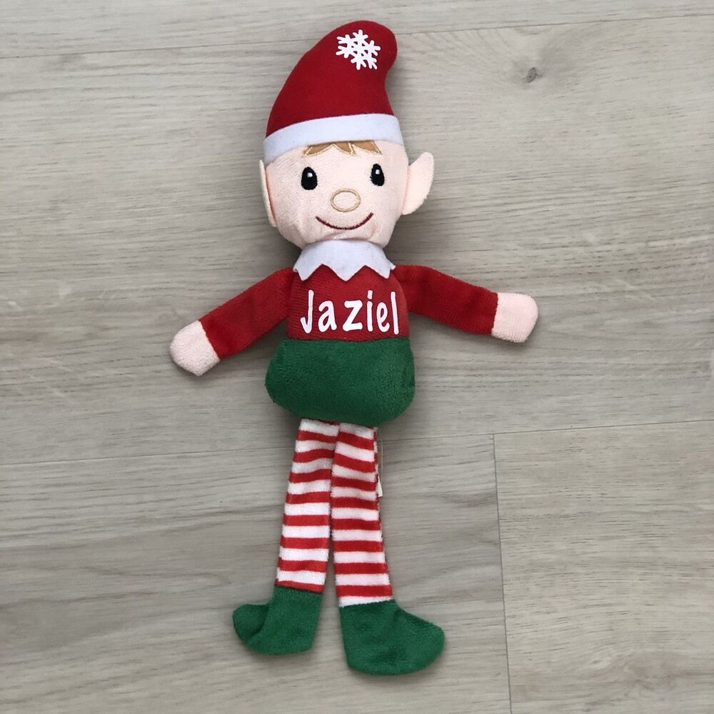 Christmas House Plush Boy Elf Toy 14" Personalized Name Jaziel Holiday Decor